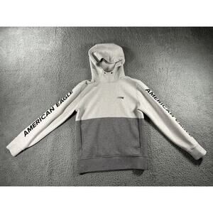 American Eagle Hoodie Men Small Color Block Pullover Preppy